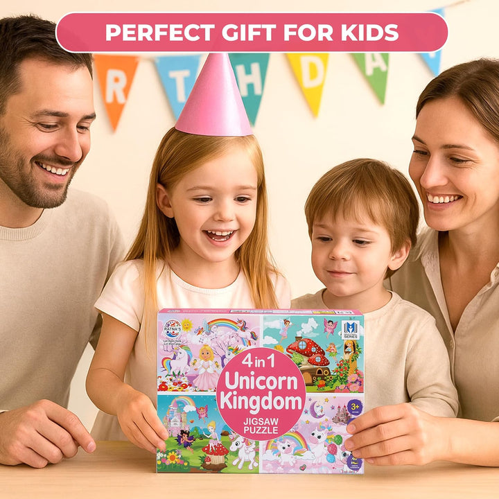 Ratna's 4 in 1 -Unicorn Kingdom Jigsaw Puzzle for Kids |A Perfect Puzzle for Little Hands