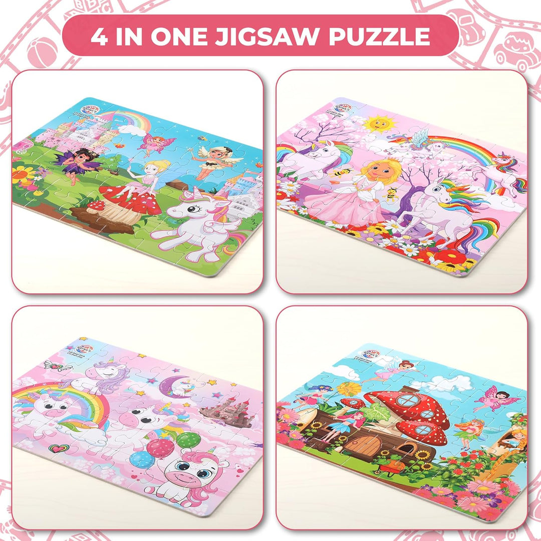 Ratna's 4 in 1 -Unicorn Kingdom Jigsaw Puzzle for Kids |A Perfect Puzzle for Little Hands