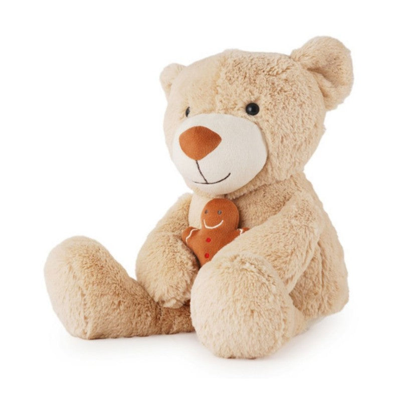 Teddy Bear Fluffy Taupe Bear with Gingerbread Soft Toy