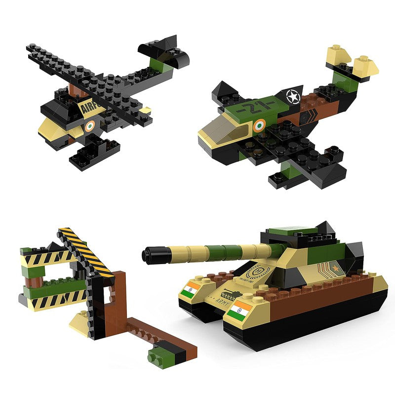 4 in 1 Military ABS Building Blocks Kit, Adventure Play Set - (122 Pcs)