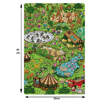 City Zoo Illustration Cardboard Jigsaw Puzzle, 252 pieces