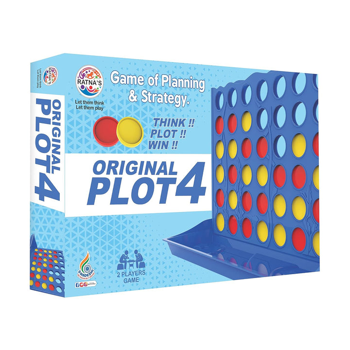 Ratna's Original Plot 4 Big Board Game | 2 Player Strategy Game