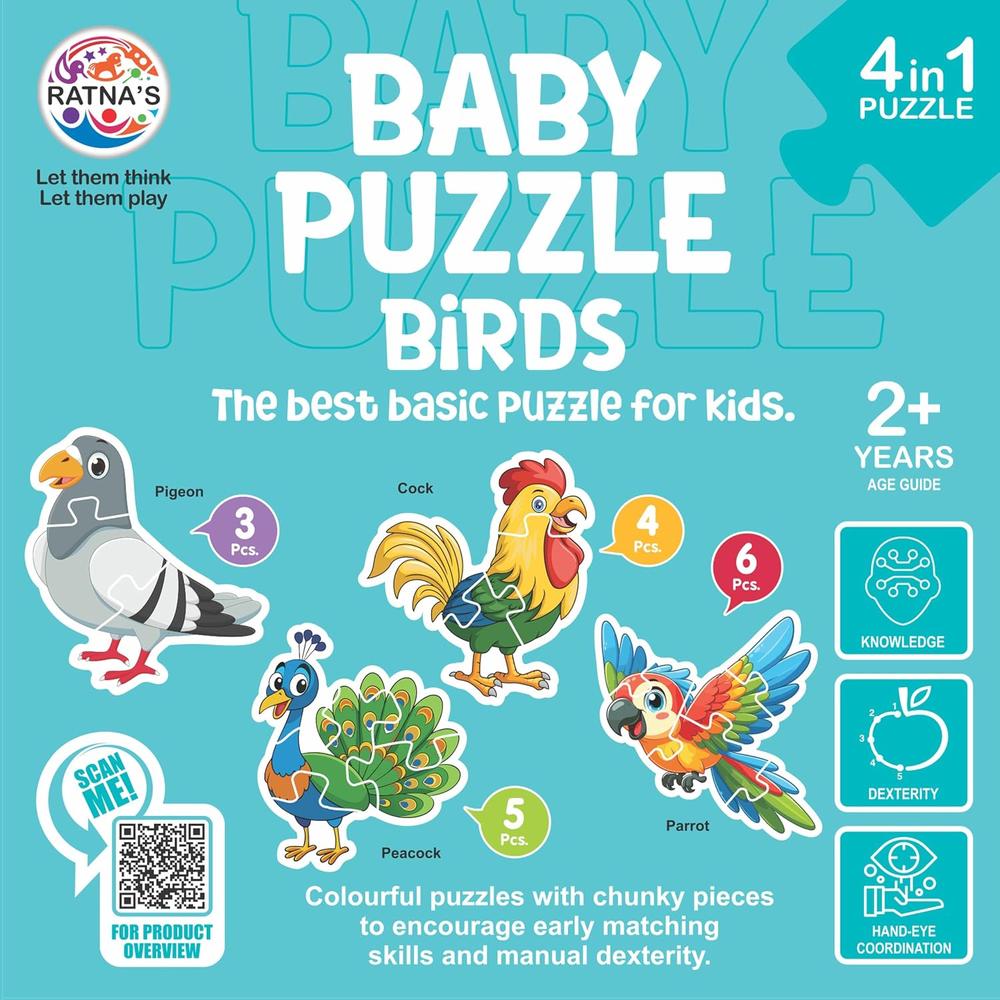 Ratna's Educational Baby Jigsaw Puzzle- Birds