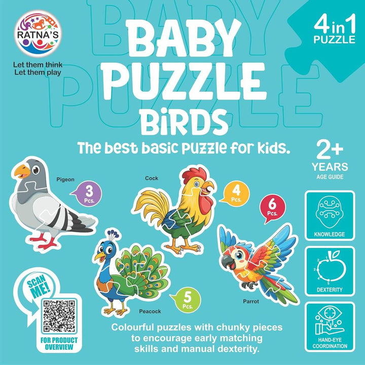Ratna's Educational Baby Jigsaw Puzzle- Birds