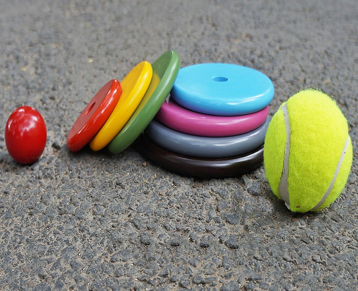 MUREN Wooden Lagori Pitthu – Seven Tiles | Traditional Indian Game Set