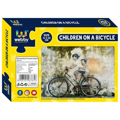 Children on a Bicycle Cardboard Jigsaw Puzzle, 252 pieces