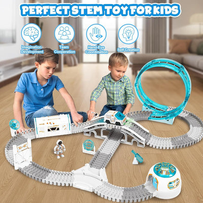 Space Race Track Toy Car Train Sets, for Kids Christmas and Birthday Gifts