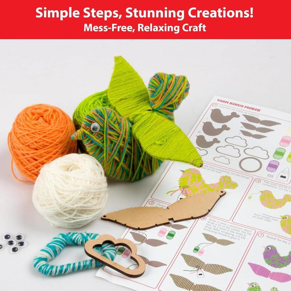 Chalk & Chuckles Yarn Bird Craft Kit (8 Years till Grown Ups)