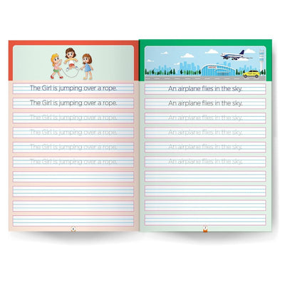 Writing Book For Kids - Set Of 4 Books - Alphabet Capital & Small , Cursive Writing Words(2-5) & Sentences , Cursive Writing Complete Sentences , And My Writing Book Of Complete Sentences