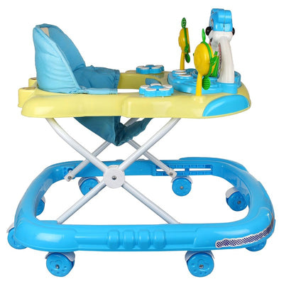 Baby Musical Walker - Foldable & Height Adjustable - Blue