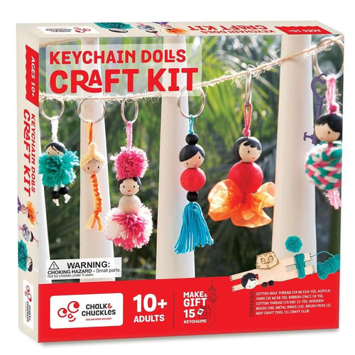 Chalk & Chuckles DIY Keychain Dolls Craft Kit - 15 Cute Creations (9 Years till Grown Ups)
