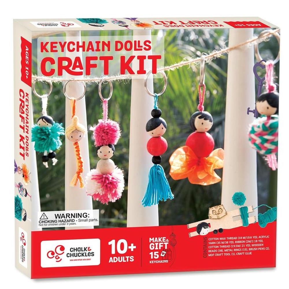 Chalk & Chuckles DIY Keychain Dolls Craft Kit - 15 Cute Creations (9 Years till Grown Ups)