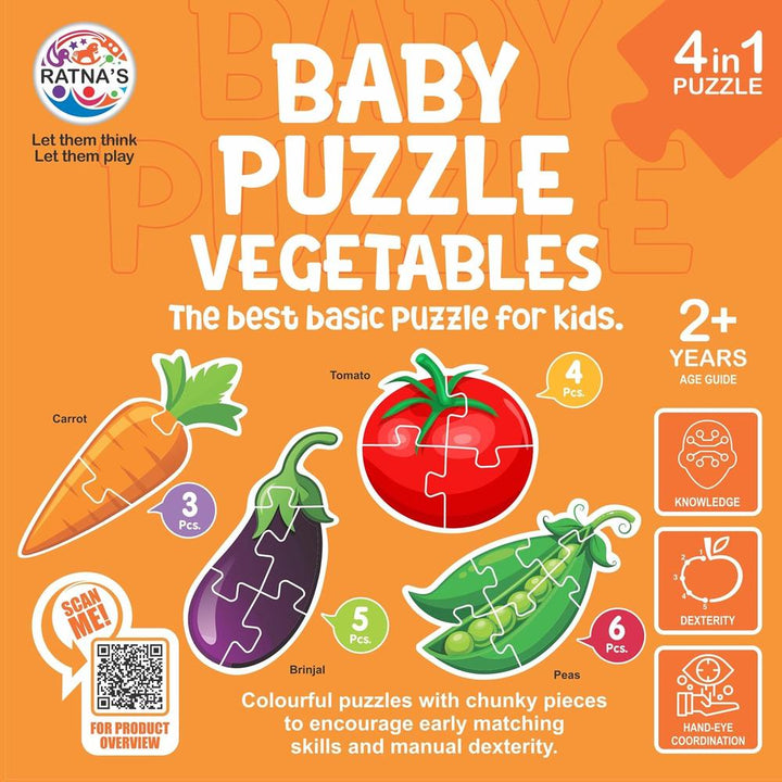 Ratna's Educational Baby Jigsaw Puzzle- Vegetables