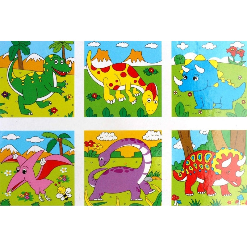 Return Gifts (Pack of 3,5,12) 3D 6 Face Animal Block Puzzle 6 in 1 Wooden Cube Jigsaw Toys (Dinosaurs)