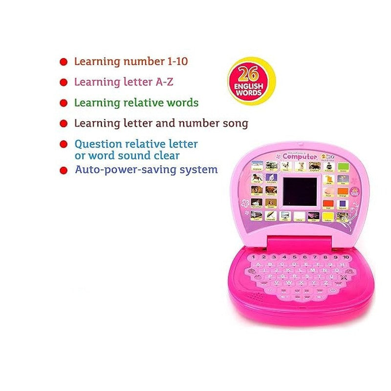 Educational and Learning Laptop with Screen Sound (Pink)