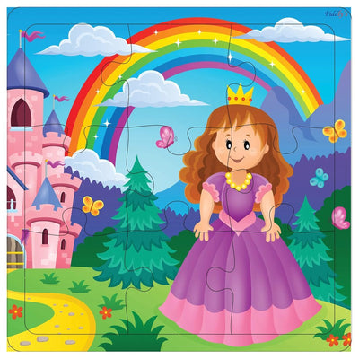 Wooden Jigsaw Puzzles - 9 Pieces (Unicorn & Princess - Pack of 4)