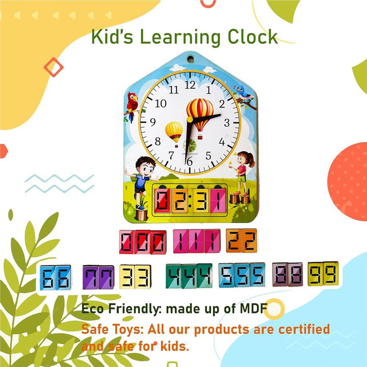 Time Learning Clock Educational Toy for Children Where Time Telling Meets Playful Puzzles with Preschool-Friendly & Fun Playful Activities