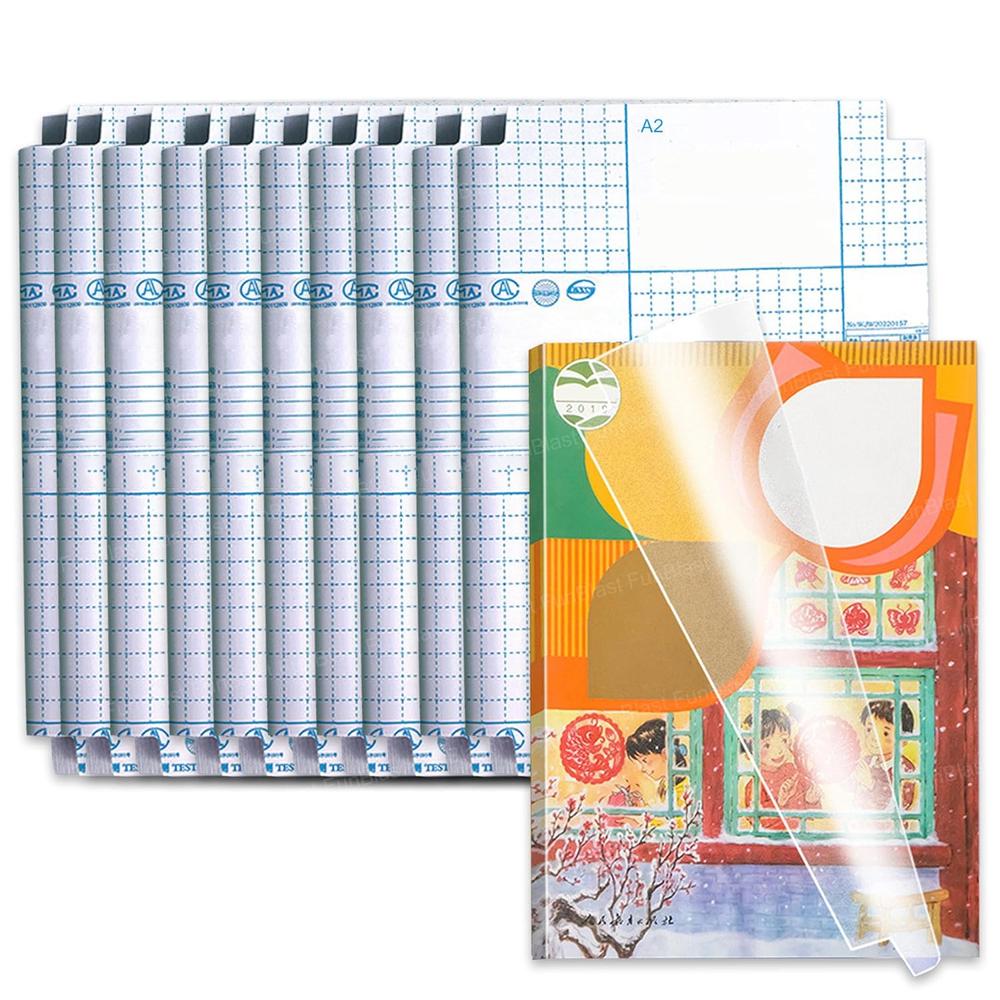 FunBlast Pack of 10 Transparent Sticker Book Cover Film | Waterproof Self-Adhesive Book Cover