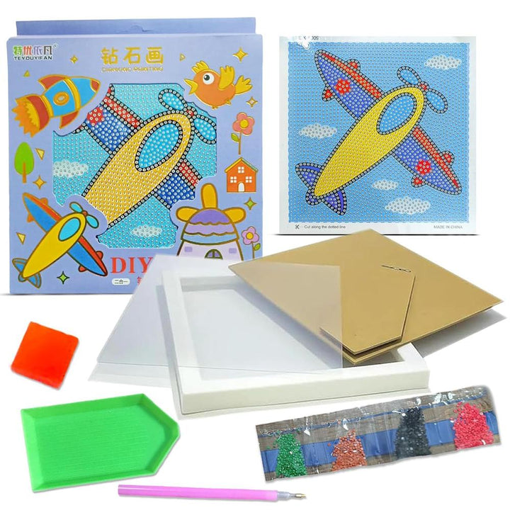 5D Diamond Art Painting Kit for Kids | Pre-Printed Canvas with Wooden Frame, Crystal Diamonds & Tools | Creative DIY Craft Kit