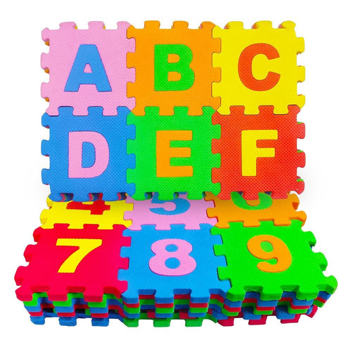 36 Pieces Alphabet & Number Puzzle Floor Mat for Kids