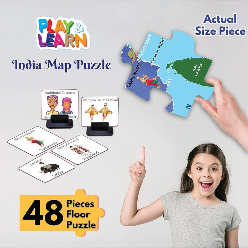 Original Funskool Play & Learn India Map 48 Pcs Puzzle