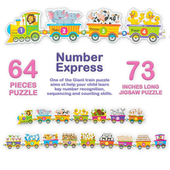 Ratna's Number Express -Giant Floor Puzzle | 64 Pieces