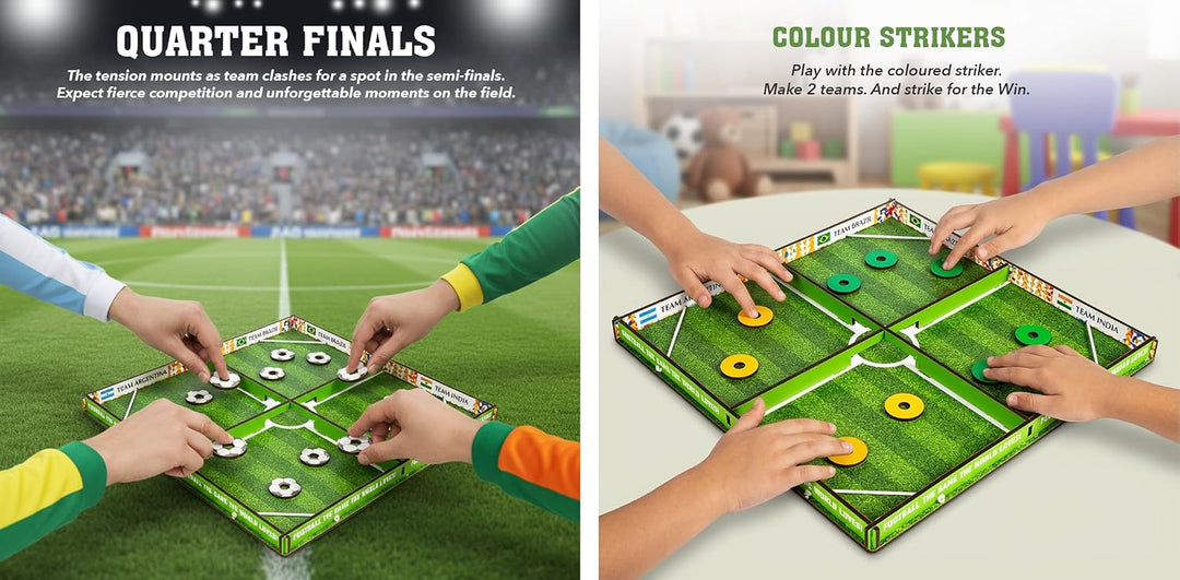 Toy Box by Ratna Quarter Final | 3-in-1 Game Set | Football, Colour Strikers & Ludo