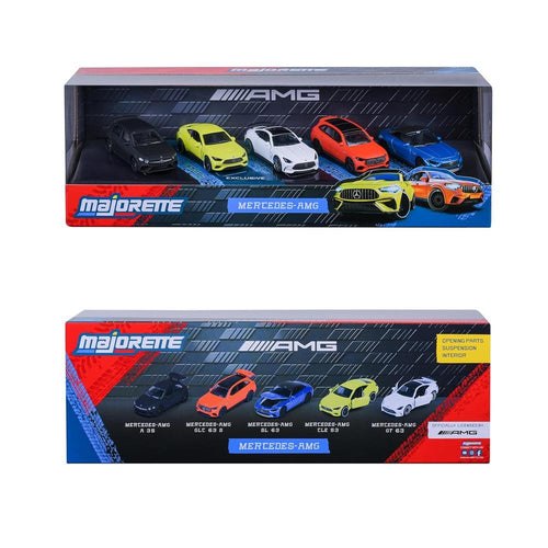 Set of 5 Licensed Majorette Diecast Cars (Mercedes AMG) - Mercedes-AMG GT 63, Mercedes-AMG SL 63, Mercedes-AMG A 35, Mercedes-AMG GLC 63 S, Mercedes-AMG CLE 53