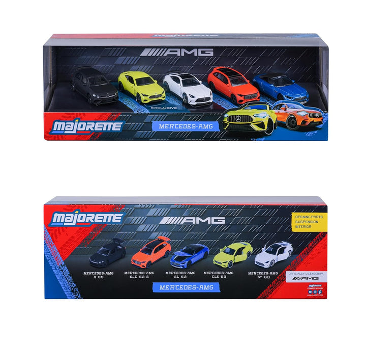 Set of 5 Licensed Majorette Diecast Cars (Mercedes AMG) - Mercedes-AMG GT 63, Mercedes-AMG SL 63, Mercedes-AMG A 35, Mercedes-AMG GLC 63 S, Mercedes-AMG CLE 53