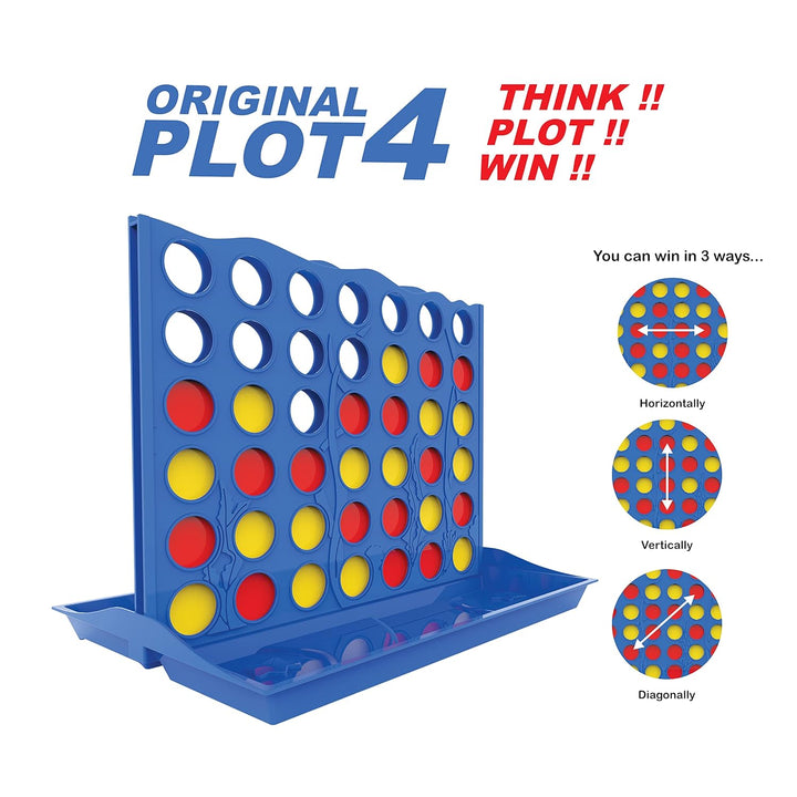 Ratna's Original Plot 4 Big Board Game | 2 Player Strategy Game