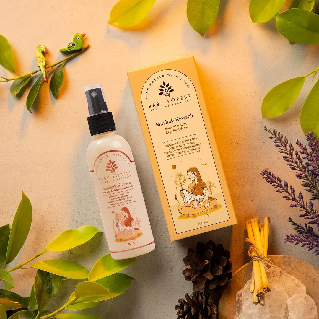 Baby Forest Mashak Kawach Mosquito Repellent Spray for Babies | 100ml | Natural Insect Repellent | Derma Safe, Vegan & Cruelty-Free