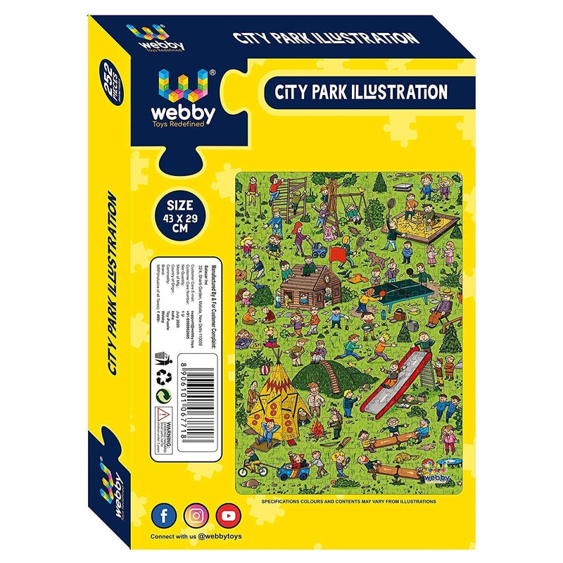 City Park Illustration Carboard Jigsaw Puzzle - 252 pieces