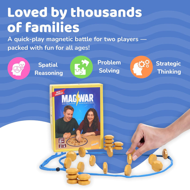 Adeloft Magwar Magnetic Board Game | Strategy Game | Family Game for Kids & Adults | 2-4 Players