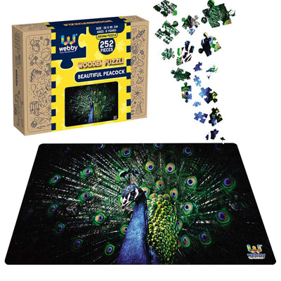 Beautiful Peacock Wooden Jigsaw Puzzle - 252 Pieces