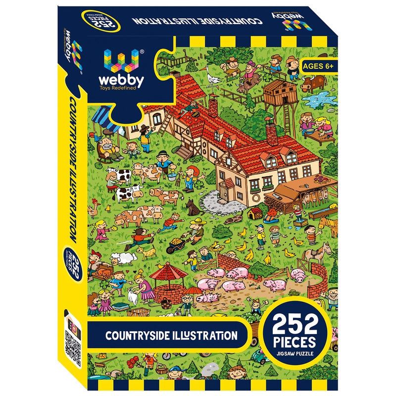 Countryside Illustration Carboard Jigsaw Puzzle, 252 pieces