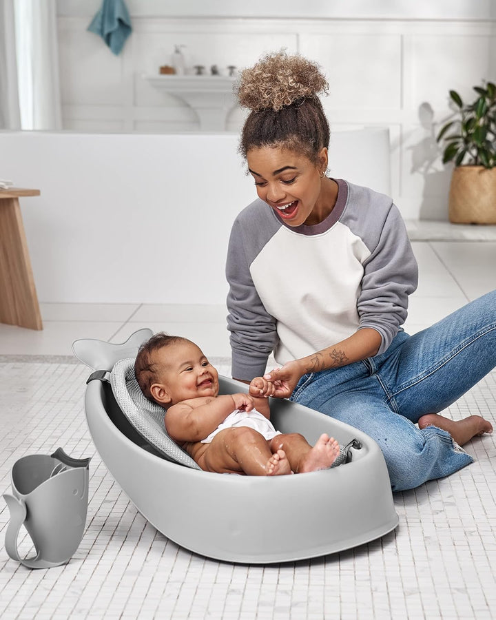 Skip Hop Moby Waterfall Bath Rinser - Grey | Soft Comfort Edge Bath Rinse Cup