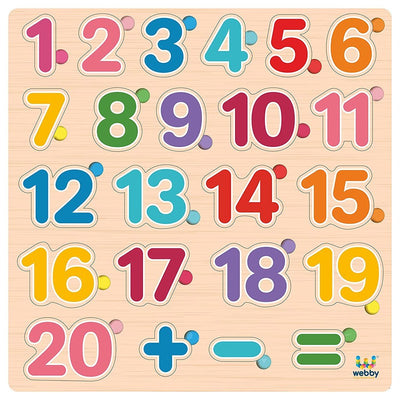 Wooden Numbers Counting Montessori Educational Pre-School Puzzle Board Toy