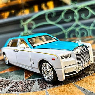 Resembling 1:24 Rolls-royce Phantom Metal Car (White/Blue)