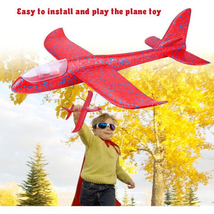 Flying Mini Throwing Glider Plane with Shiny Lights | EPP Foam Airplane Toy with Balanced Flight | Outdoor Flying Toy for Kids