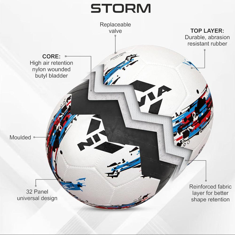 Nivia Football Size 3 Storm Moulded - White (5-8 Years)