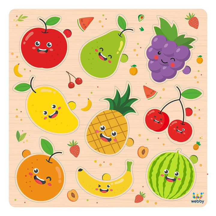 Wooden Fruits Montessori Educational Pre-School Puzzle Board Toy