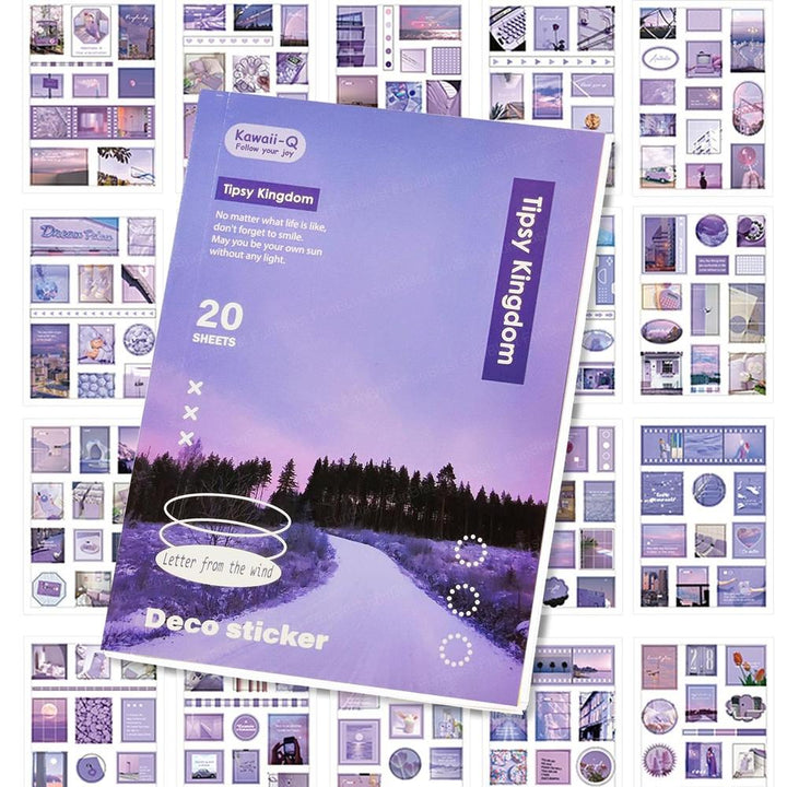 FunBlast Sticker Book Set | 20 Sheets Retro Japanese Style Stickers | 240+ Stickers