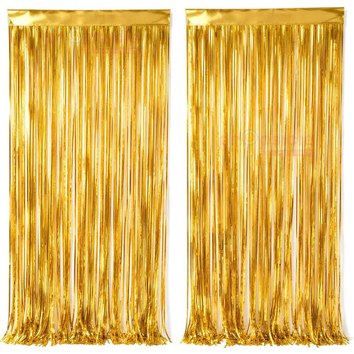 Golden Foil Fringe Curtain | Decoration for Birthday