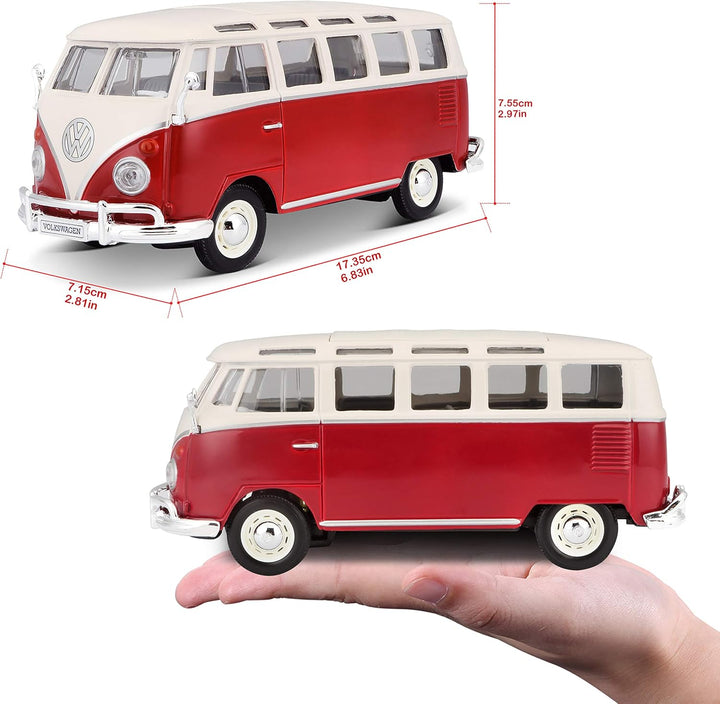 Maisto Original Volkswagen Van "Samba" Licensed Diecast Van | 1:25 Scale Model (14 Years till Grown Ups)