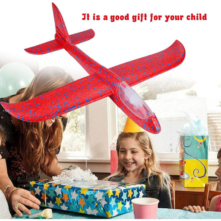Flying Mini Throwing Glider Plane with Shiny Lights | EPP Foam Airplane Toy with Balanced Flight | Outdoor Flying Toy for Kids