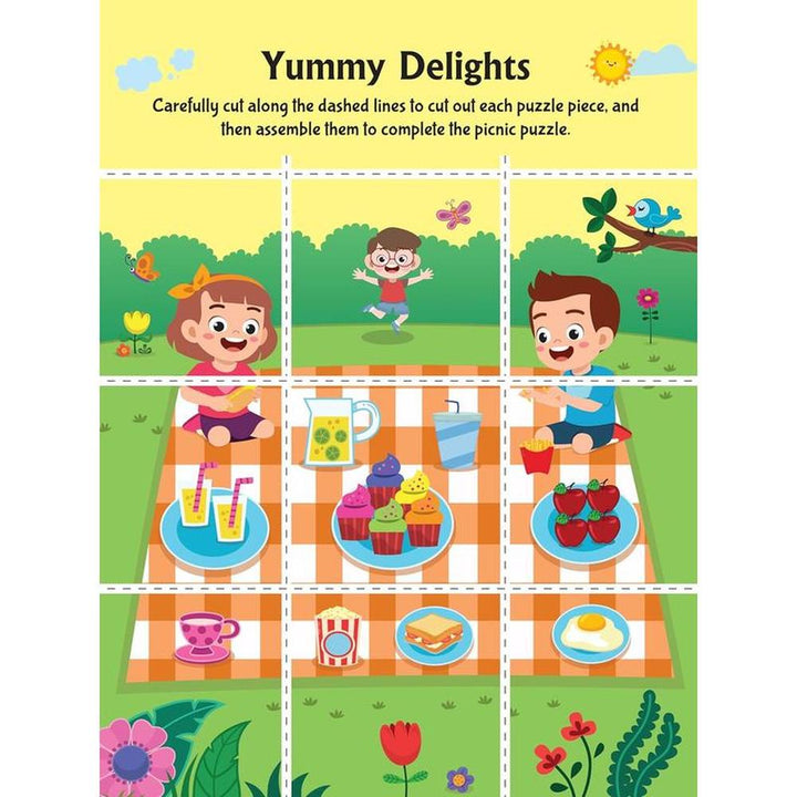 Dreamland Publications Dino Scissors Skills Activity Book with Child Safe Scissors, Games & Mask (4-7 Years)