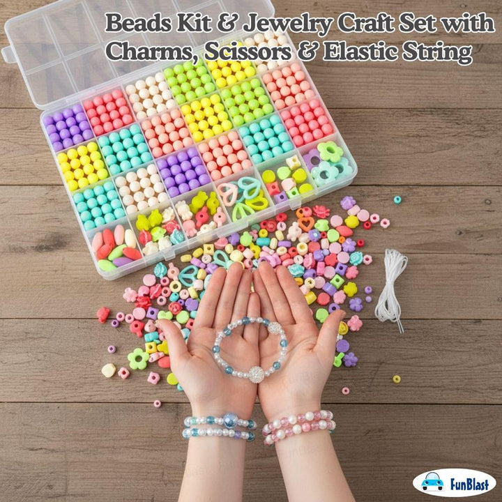 FunBlast DIY Bracelet Making Kit for Girls | Beads, Charms & Jewelry Craft Set