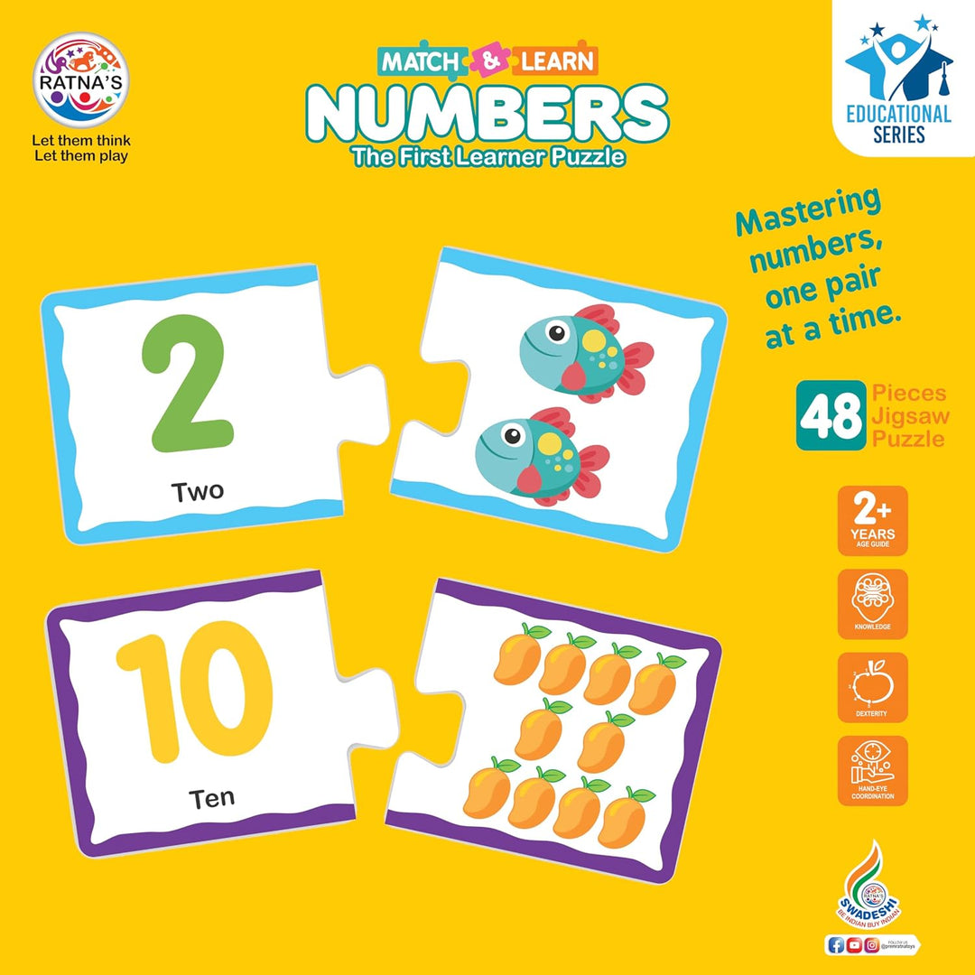 Ratna's Numbers Jigsaw Puzzle – Match & Learn I 48 Pieces