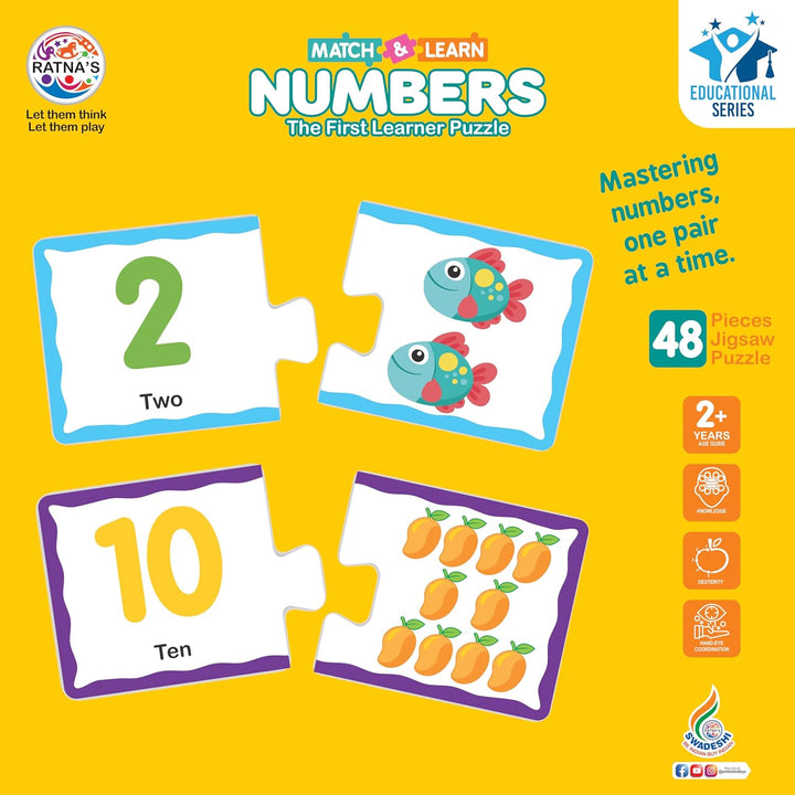 Ratna's Numbers Jigsaw Puzzle – Match & Learn I 48 Pieces