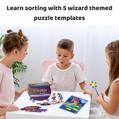 DIY Wooden Wizopedia - Find, Match and Learn Puzzle Game - Multicolour